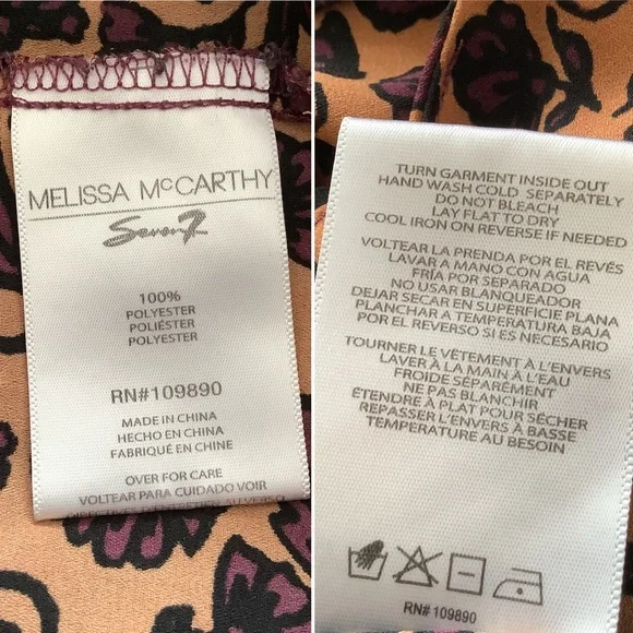 MELISSA MCCARTHY Floral Tunic Blouse 2X Asymmetric Hem Work Office Spring Boho - Picture 8 of 15